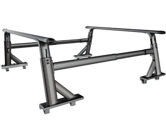 TKMAUTO Black Universal Heavy Duty Truck Bed Rack - Adjustable Height, Extendable, Aluminum Cross Bars for Most Pick-Up Trucks Ram Silverado Tundra F150 TKMAUTO