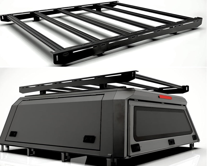 Truck Bed Cap Roof Rack Platform — Universal Aluminum, Fits ARE, Leer, SnugTop