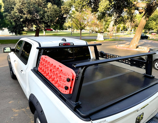 Adjustable Height 15-20 inches BlackTruck Bed Rack Cross Bar with Side Panels Fit Full-Size and Mid-Size Trucks - TKMAUTO