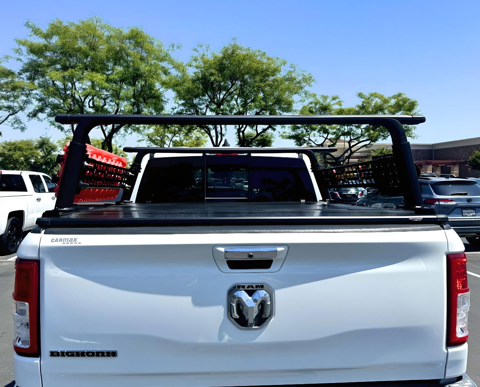 Adjustable Height 15-20 inches BlackTruck Bed Rack Cross Bar with Side Panels Fit Full-Size and Mid-Size Trucks - TKMAUTO