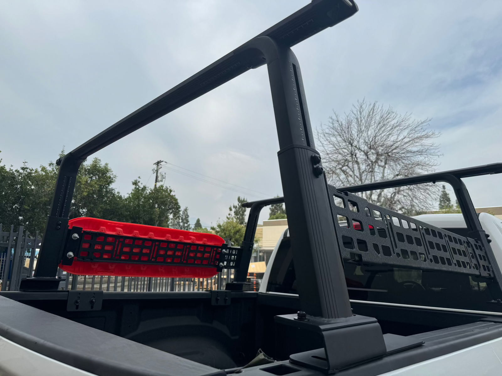 Adjustable Height 18-27 inches Black Truck Bed Rack Cross Bar with Side Panels Fit Full-Size and Mid-Size Trucks - TKMAUTO