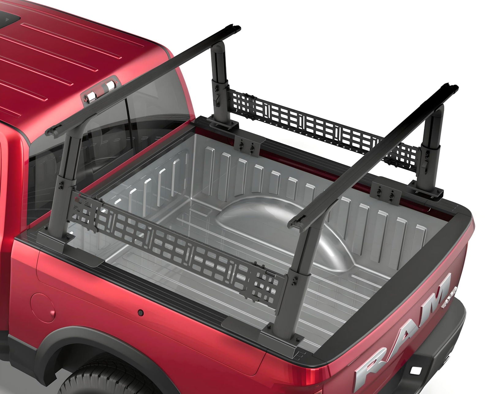 Adjustable Height 18-27 inches Black Truck Bed Rack Cross Bar with Side Panels Fit Full-Size and Mid-Size Trucks - TKMAUTO