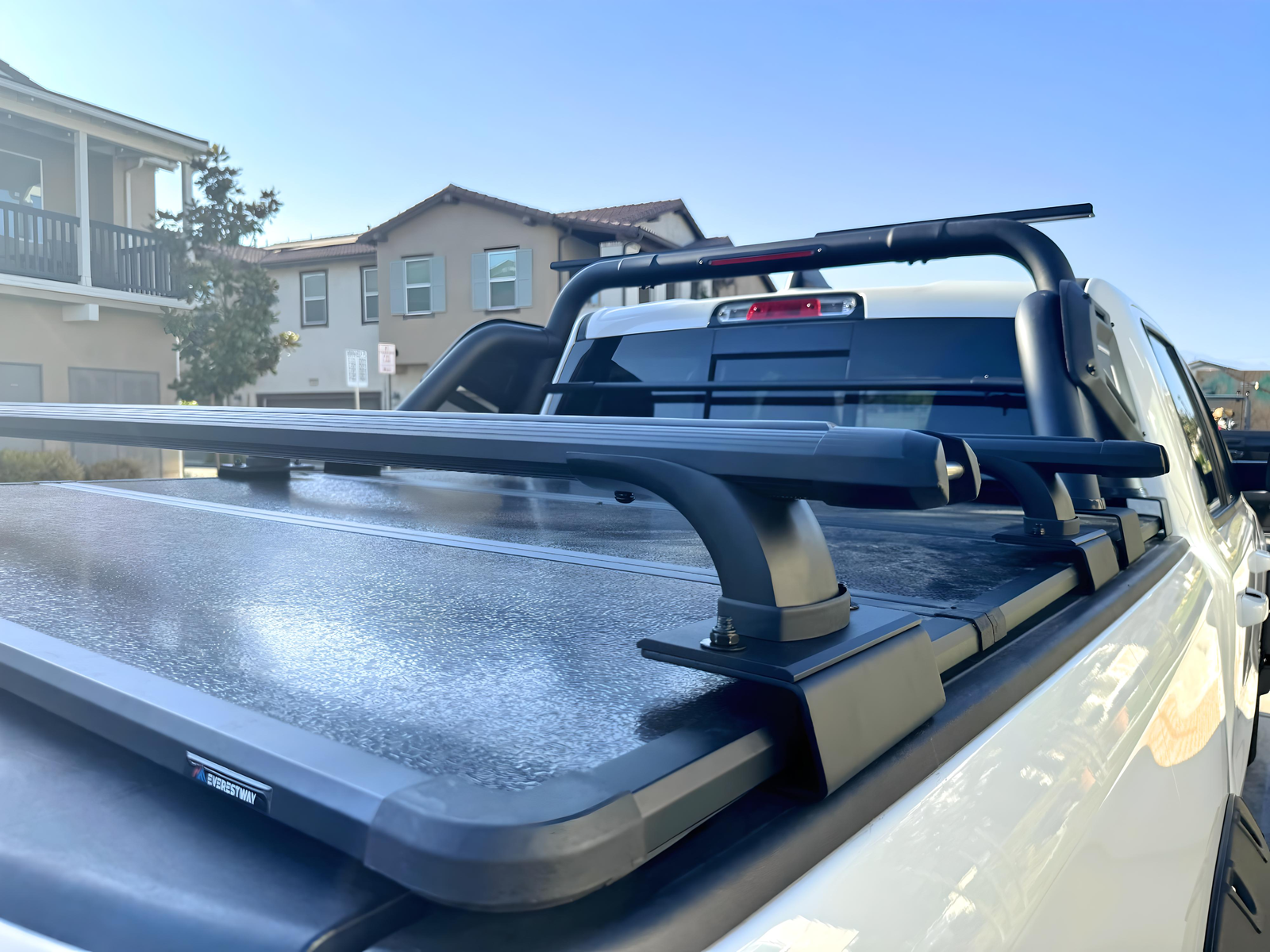 CRS2035 Adjustable Black Low Profile truck bed rack cross Bar Fit Full-Size and Mid-Size Trucks - TKMAUTO