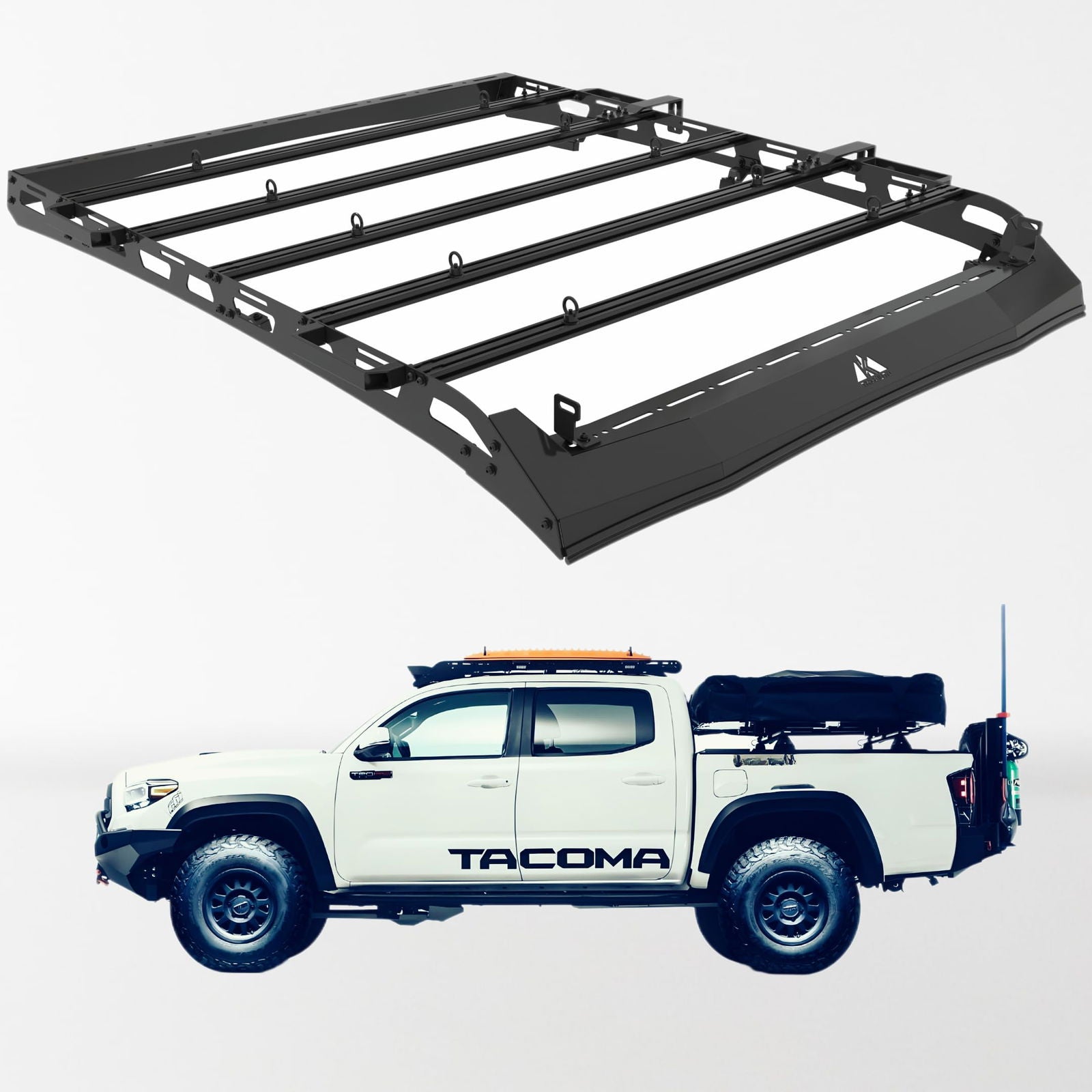 TKMAUTO Heavy Duty Top Roof Rack Compatible with 2005-2023 Toyota Tacoma Double Cab Top Luggage Holder Upper Storage - TKMAUTO
