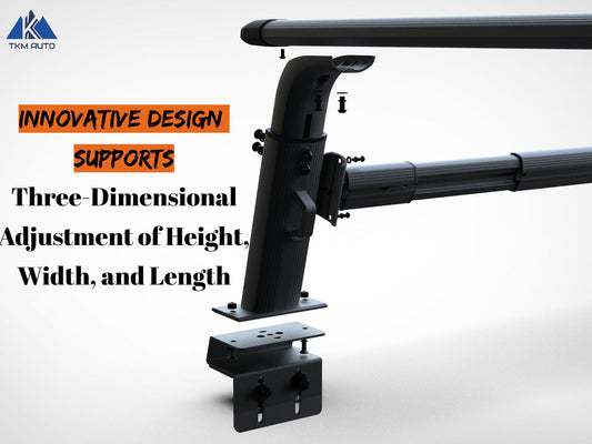 UBR-L006 Adjustable BlackTruck Bed Rack Cross Bar Fit Full-Size and Mid-Size Trucks - TKMAUTO