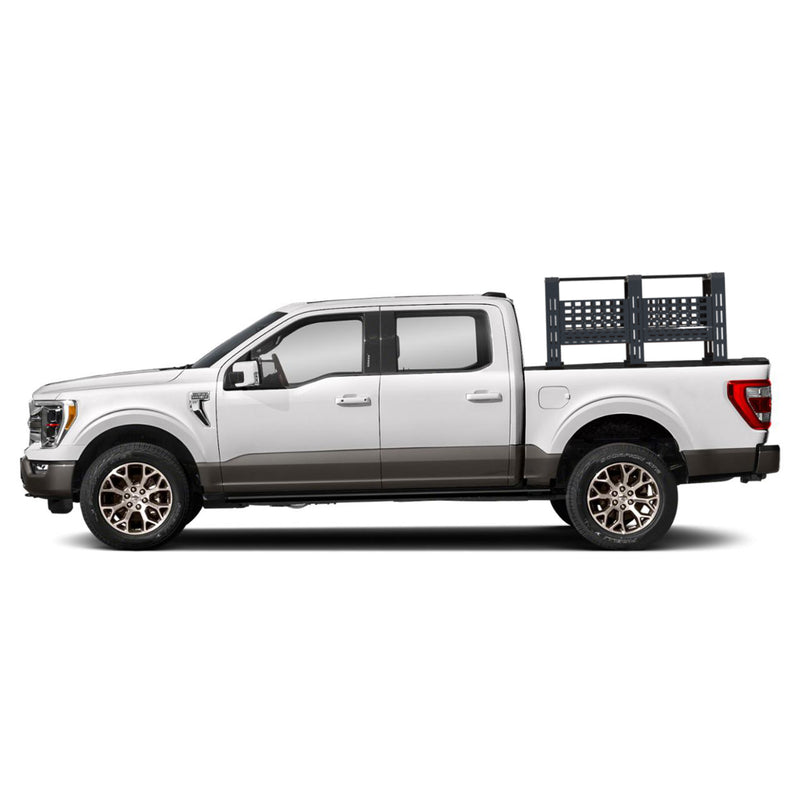 Tall Truck Bed Rack with Side Panels | Adjustable Height 25" Carbon Steel