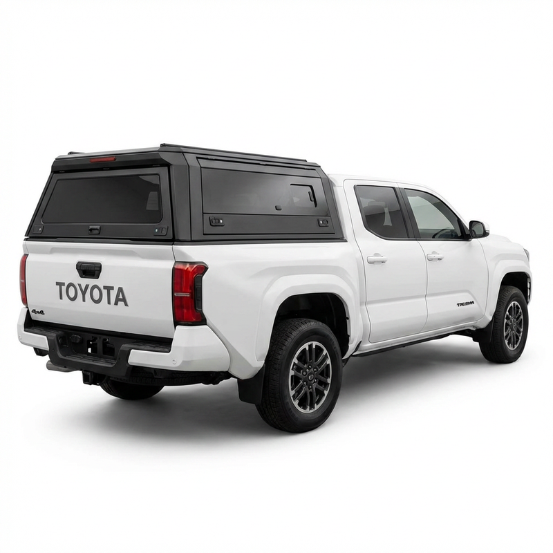 Toyota Tacoma 2024-2026 5ft | TKMAUTO Aluminum Truck Bed Cap Side Windows