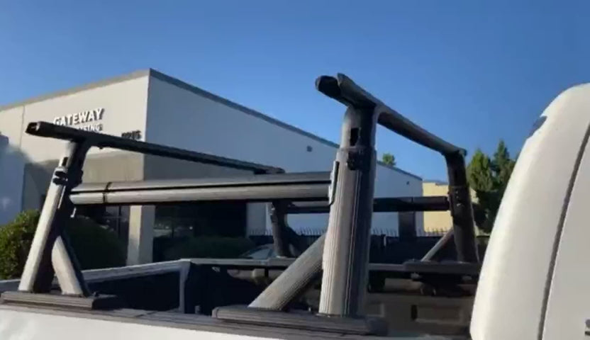 TKMAUTO Black Universal Heavy Duty Truck Bed Rack - Adjustable Height, Extendable, Aluminum Cross Bars for Most Pick-Up Trucks Ram Silverado Tundra F150