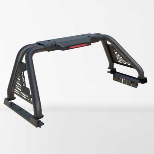 Sport Bar Roll Bar Black Steel No-Drill Compatible with Full-Size Trucks F150 | F250 | F350 | Silverado Sierra 1500 2500 3500HD | Ram 1500 2500 3500 | Tundra | Titan