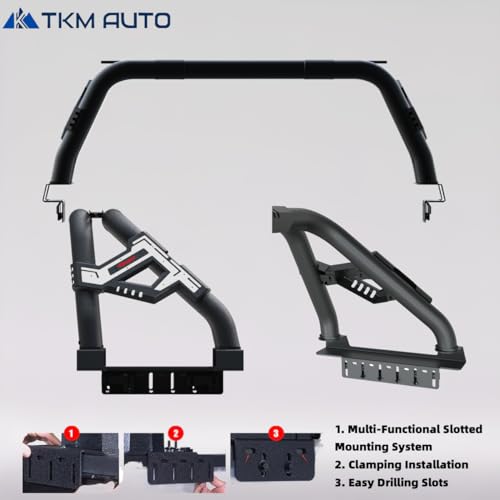 TKMAUTO Black SRBM013 Sport Bar Roll Bar Compatible with Tacoma/Ranger/Colorado/Canyon/JT Gladiator/Frontier