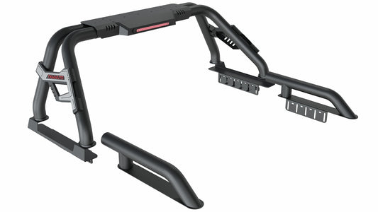 TKMAUTO Black SRB005 Sport Bar Roll Bar with Side Rails Compatible with Full-Size Trucks F150 | F250 | F350 | Silverado Sierra 1500 2500 3500HD | Ram 1500 2500 3500 | Tundra | Titan