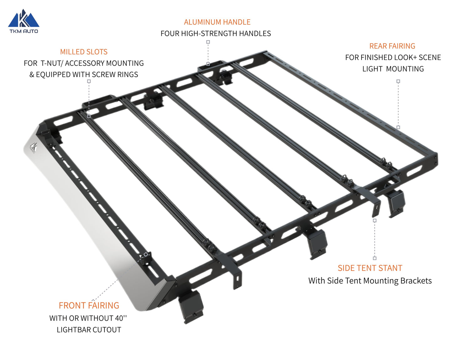 TKMAUTO Heavy Duty Top Roof Rack Compatible with 2020-2023 Jeep Gladiator Top Luggage Holder Upper Storage