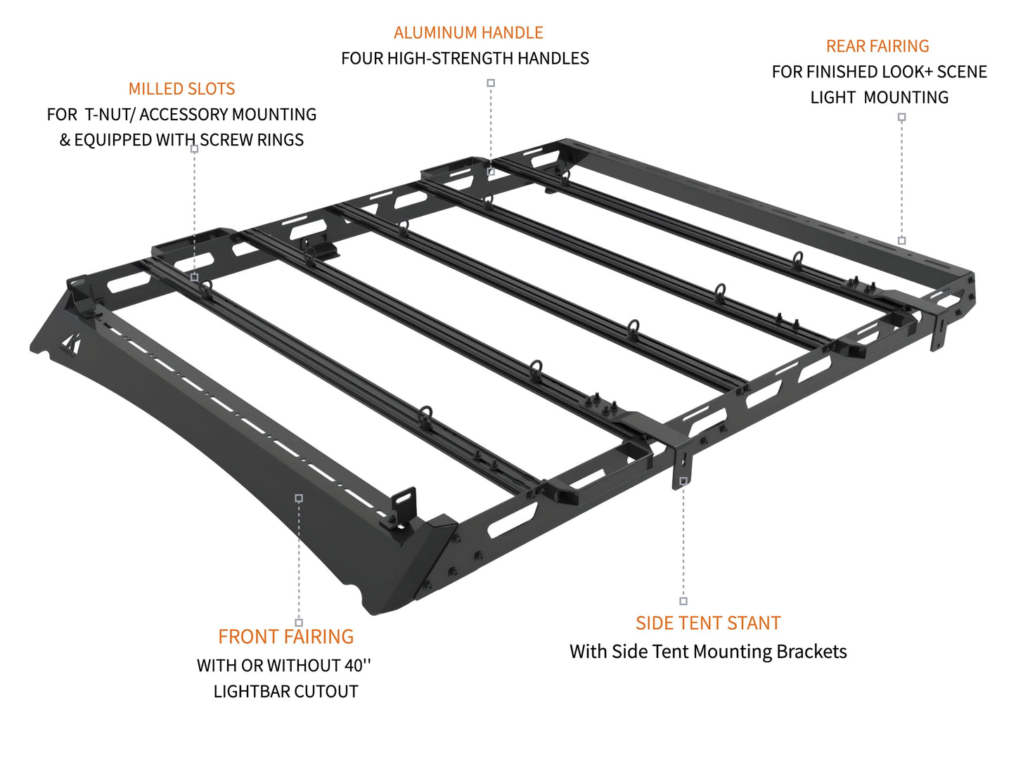 TKMAUTO Black Roof Rack Cargo Storage Compatible with 2010-2023 Toyota 4Runner (Medium Size)