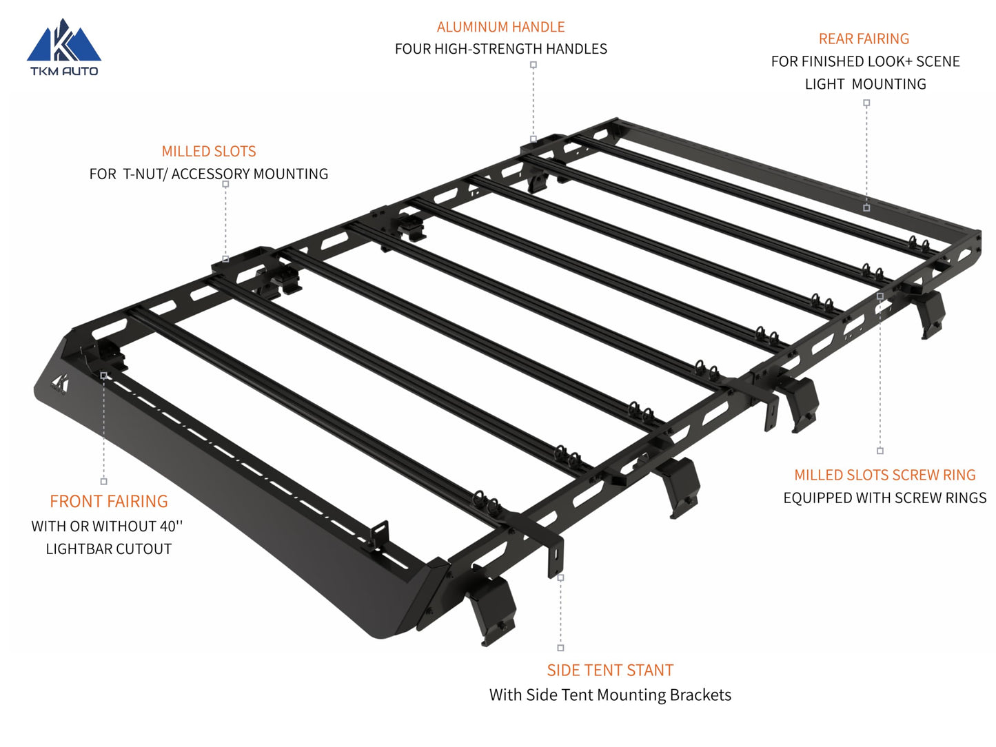 TKMAUTO Black Roof Rack Cargo Storage Compatible with 2018-2024 Jeep Wrangler JL 4 Doors Full Size