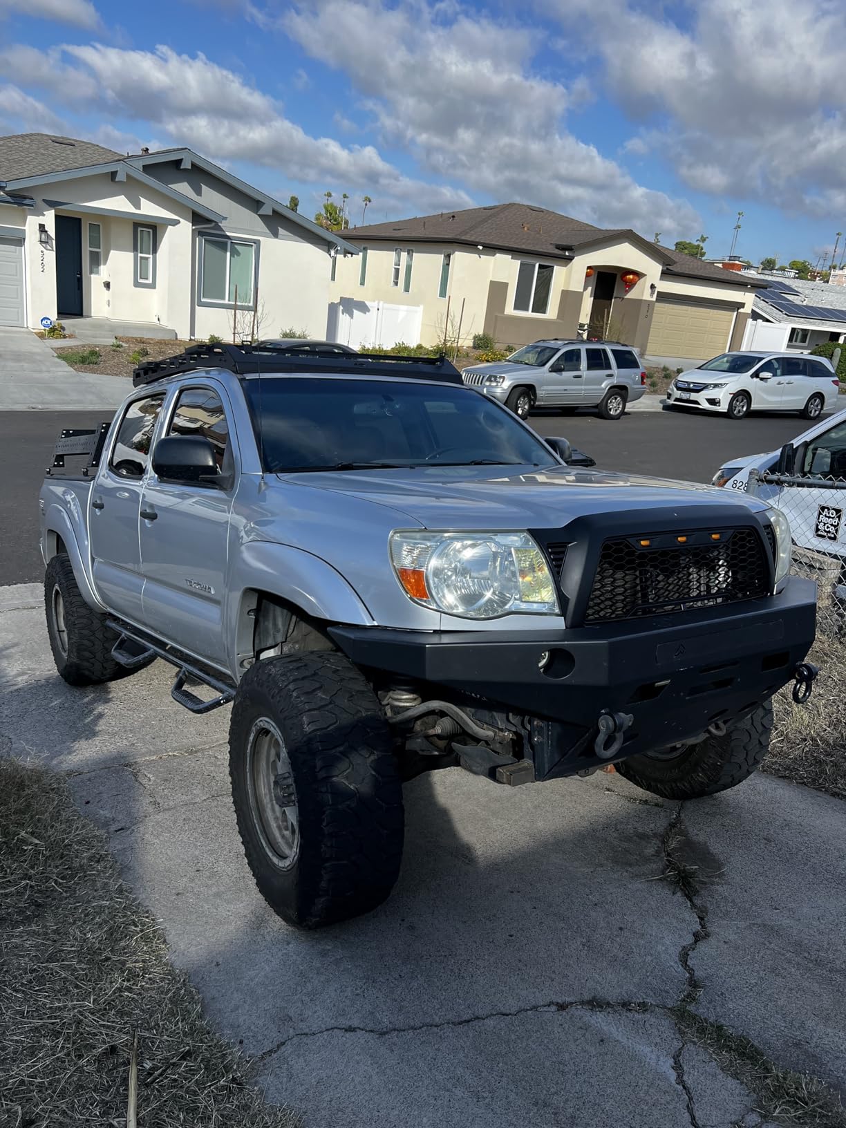 TKMAUTO Heavy Duty Top Roof Rack Compatible with 2005-2023 Toyota Tacoma Double Cab Top Luggage Holder Upper Storage