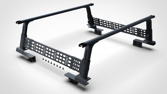 Adjustable Height 18-27 inches Black Truck Bed Rack Cross Bar with Side Panels Fit Full-Size and Mid-Size Trucks - TKMAUTO