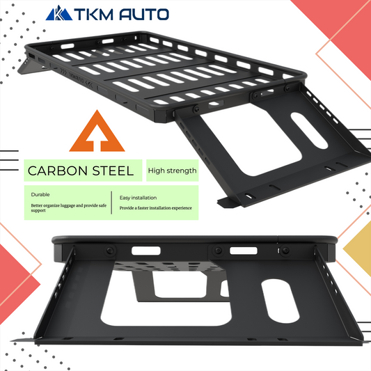 Black Interior storage Rear Trunk Cargo Rack Basket Tray Luggage Carrier for 2007-2024 Jeep Wrangler JK JL Unlimited 4-Door Hardtops - TKMAUTO