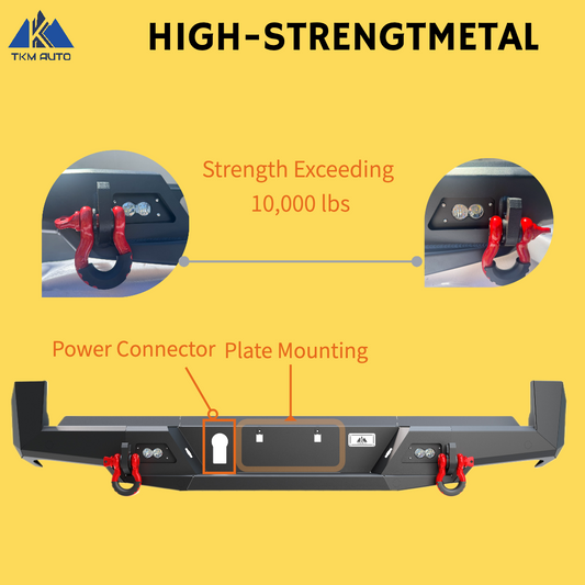 Black Rear Bumper for Tacoma 2016-2023 - TKMAUTO