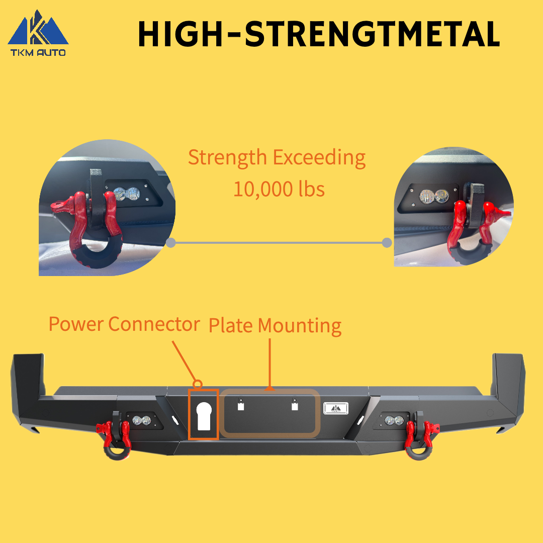 Black Rear Bumper for Tacoma 2016-2023