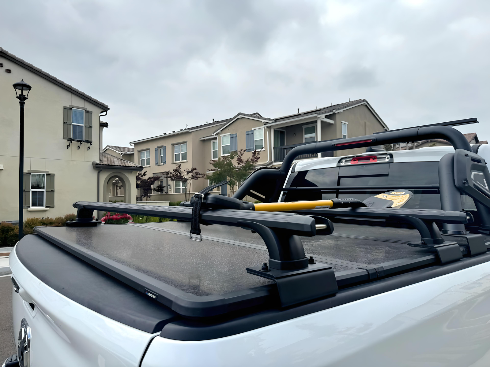CRS2035 Adjustable Black Low Profile truck bed rack cross Bar Fit Full-Size and Mid-Size Trucks - TKMAUTO
