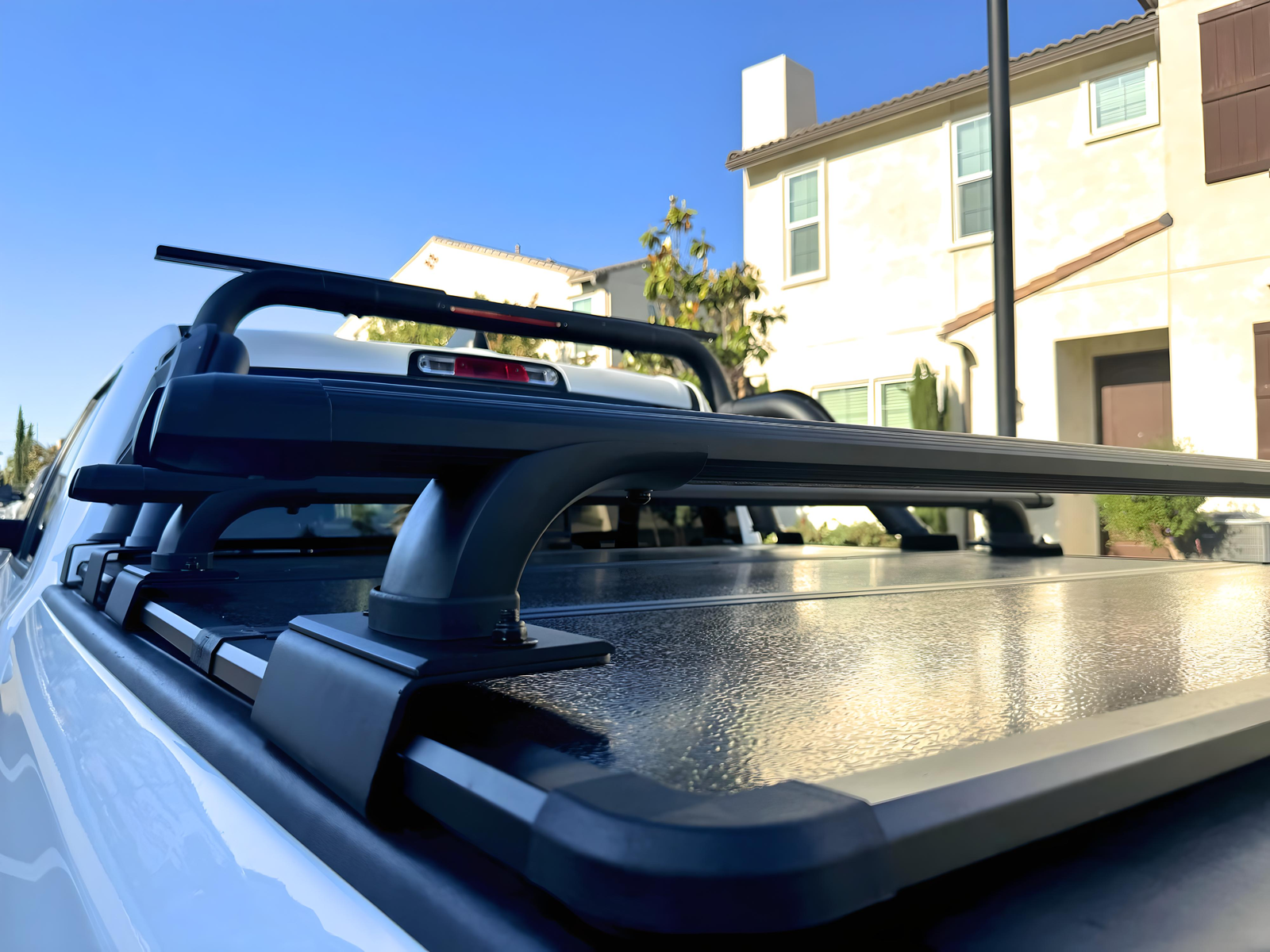CRS2035 Adjustable Black Low Profile truck bed rack cross Bar Fit Full-Size and Mid-Size Trucks - TKMAUTO