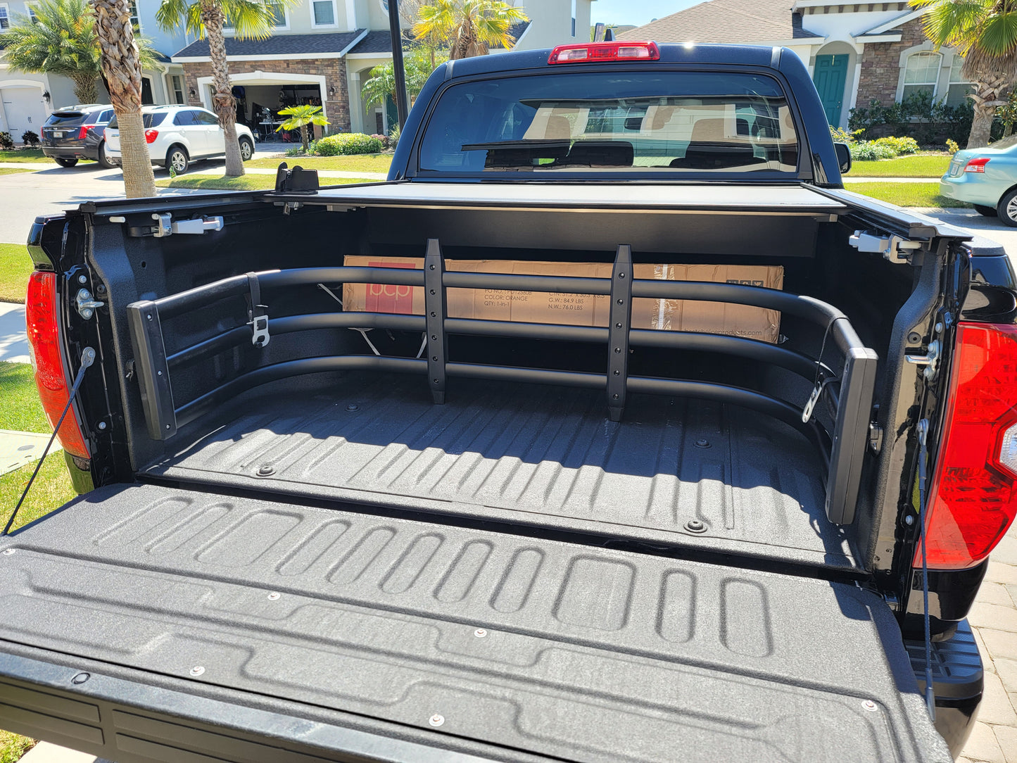 TKMAUTO Black Aluminum Truck Bed Extender Retractable 59-69 inches for Silverado Ram Tundra Ford and Other Full-Size Trucks