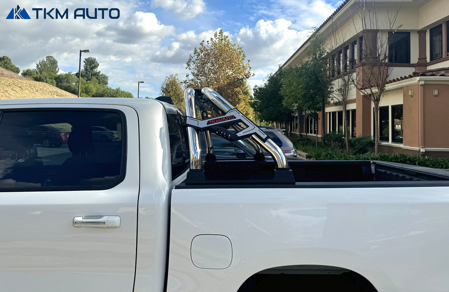 TKMAUTO SRB005 Sport Bar Roll Bar Compatible with Full-Size Trucks F Series 150/250/350 | Silverado Sierra 1500 2500 3500HD | Ram 1500 2500 3500 | Tundra | Titan (Stainless Steel)