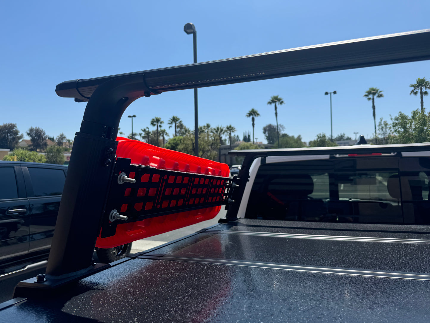 Adjustable Height 18-27 inches Black Truck Bed Rack Cross Bar with Side Panels Fit Full-Size and Mid-Size Trucks