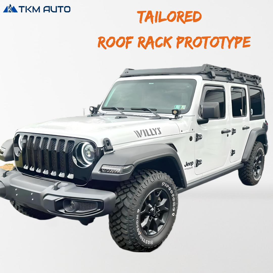 TKMAUTO Black Roof Rack Cargo Storage Compatible with 2018-2024 Jeep Wrangler JL 4 Doors Full Size