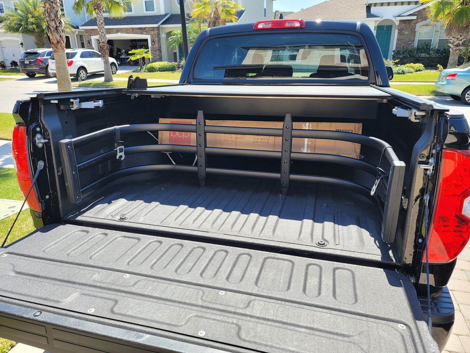 TKMAUTO Black Aluminum Truck Bed Extender Retractable 59-69 inches for Silverado Ram Tundra Ford and Other Full-Size Trucks - TKMAUTO