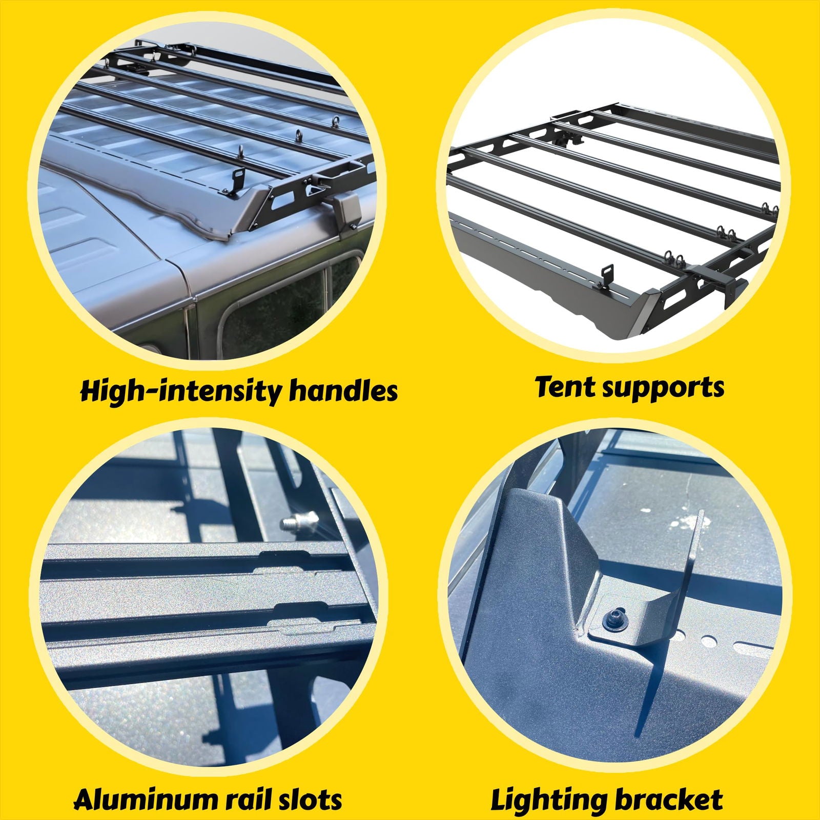 TKMAUTO Black Roof Rack Cargo Storage Compatible with 2018-2024Jeep Wrangler JL 4 Doors Mid Size - TKMAUTO