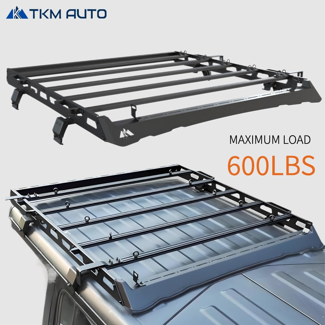 TKMAUTO Black Roof Rack Cargo Storage Compatible with 2018-2024Jeep Wrangler JL 4 Doors Mid Size - TKMAUTO