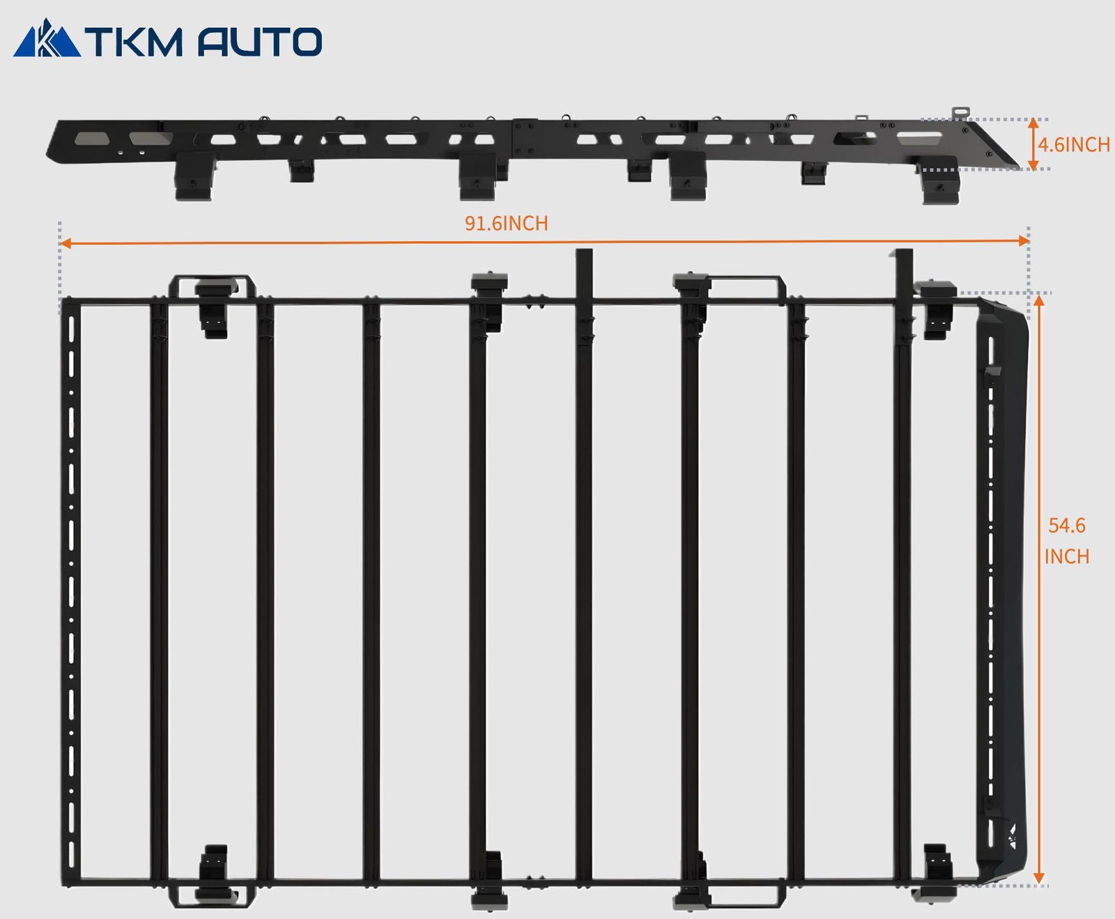 TKMAUTO Black Roof Rack Cargo Storage Compatible with 2018-2024 Jeep Wrangler JL 4 Doors Full Size - TKMAUTO