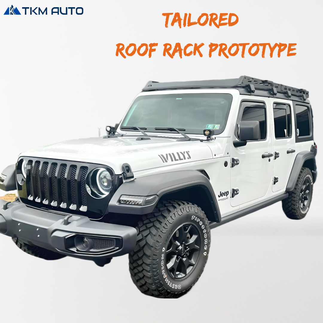 TKMAUTO Black Roof Rack Cargo Storage Compatible with 2018-2024 Jeep Wrangler JL 4 Doors Full Size - TKMAUTO