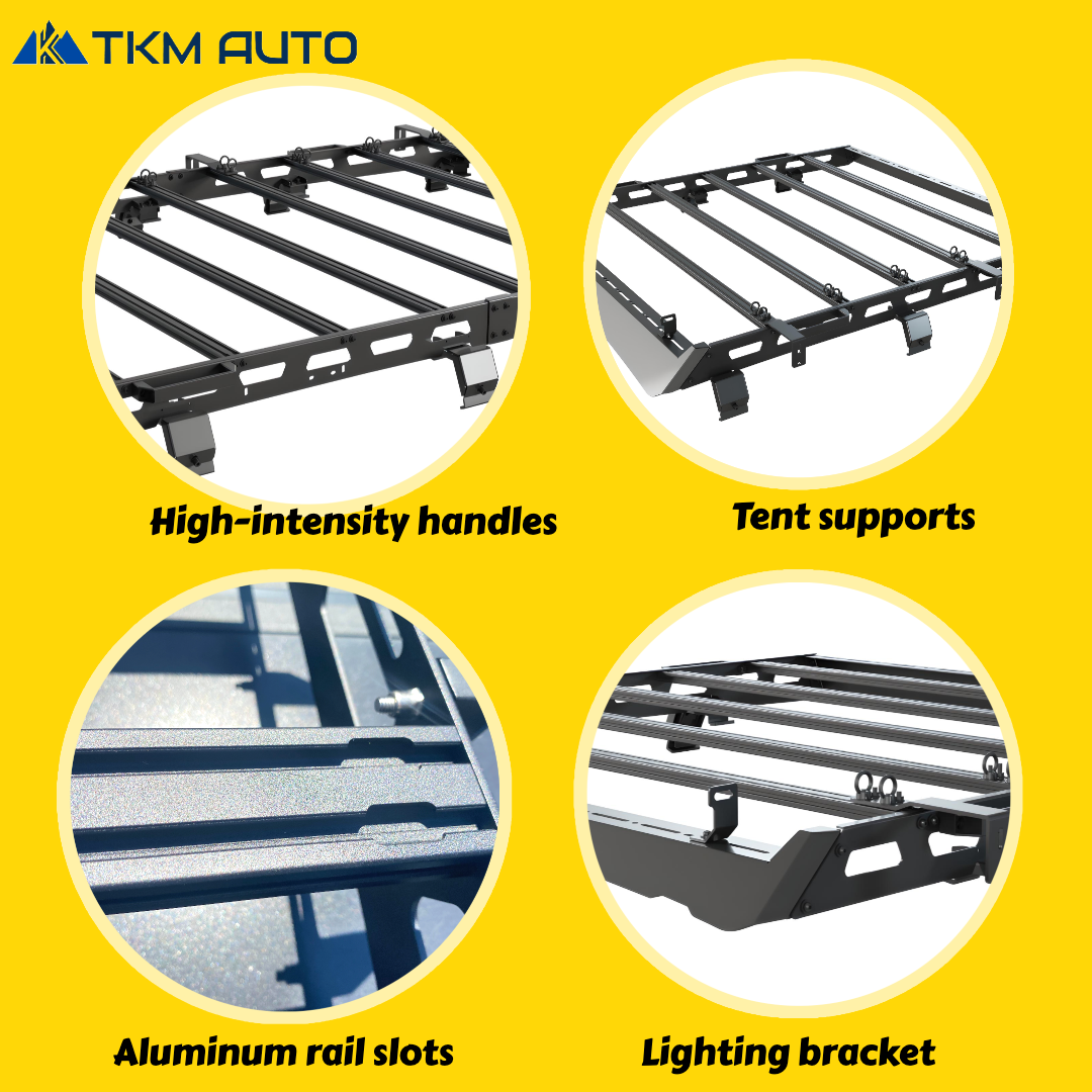 TKMAUTO Black Roof Rack Cargo Storage Compatible with 2018-2024 Jeep Wrangler JL 4 Doors Full Size - TKMAUTO