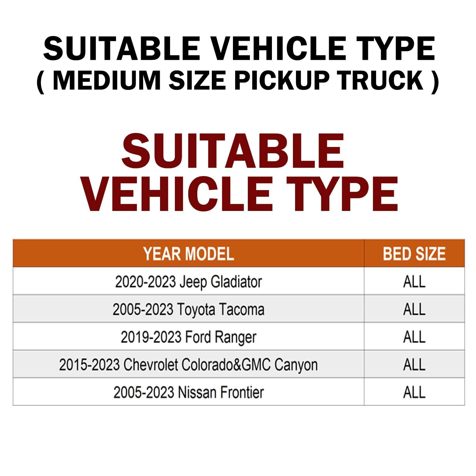 TKMAUTO Black SRB005 Sport Bar Roll Bar with Side Rails Compatible with Tacoma/Ranger/Colorado/Canyon/Frontier/Jeep Gladiator - TKMAUTO