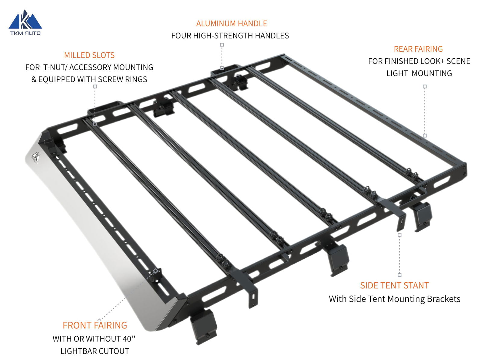 TKMAUTO Heavy Duty Top Roof Rack Compatible with 2020-2023 Jeep Gladiator Top Luggage Holder Upper Storage - TKMAUTO