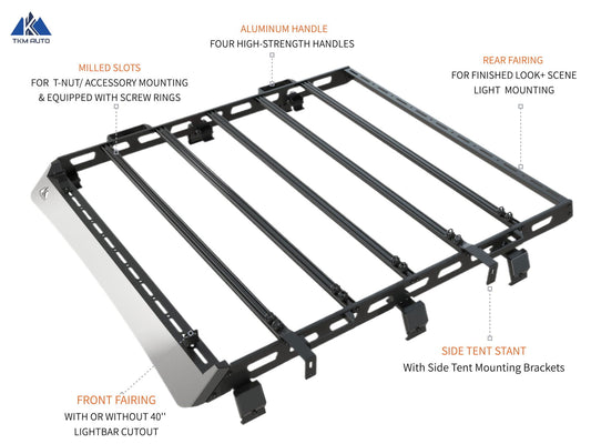 TKMAUTO Heavy Duty Top Roof Rack Compatible with 2020-2023 Jeep Gladiator Top Luggage Holder Upper Storage - TKMAUTO