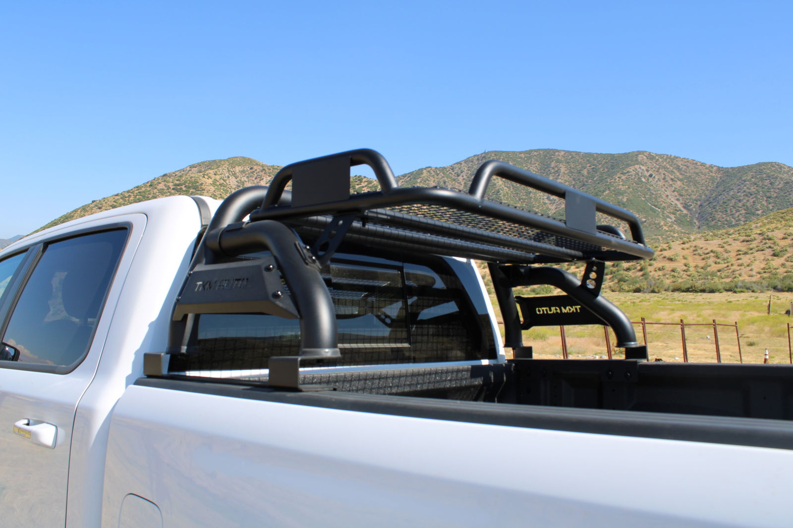 TKMAUTO Sport Bar Roll Bar Black Steel with Cargo Basket-FULL SIZE - TKMAUTO