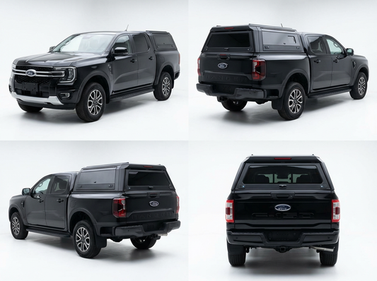 Ford F150 Truck Bed Cap 2015-2025 5.5ft | TKMAUTO Premium Aluminum Camper Shell with Side Windows