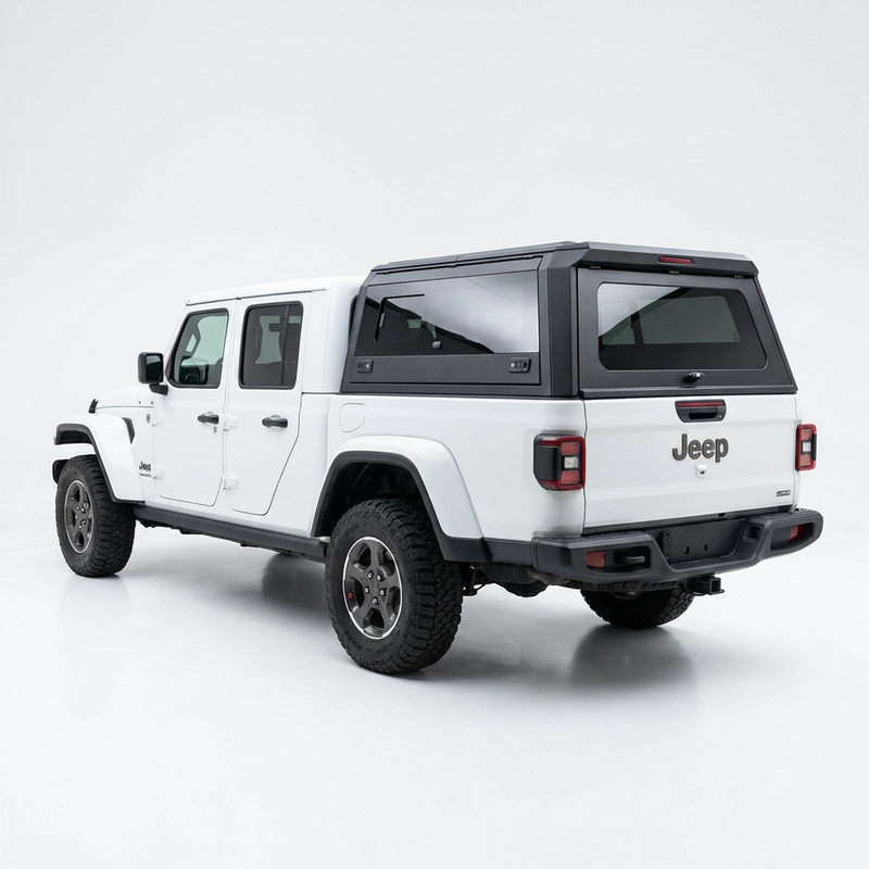 Jeep Gladiator 2020-2025 5ft | TKMAUTO Aluminum Truck Bed Cap Side Windows