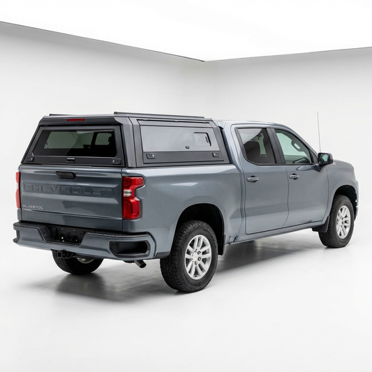 GMC Sierra & Silverado 1500 2007-2018 6.5ft | TKMAUTO Aluminum Truck Bed Cap Side Windows