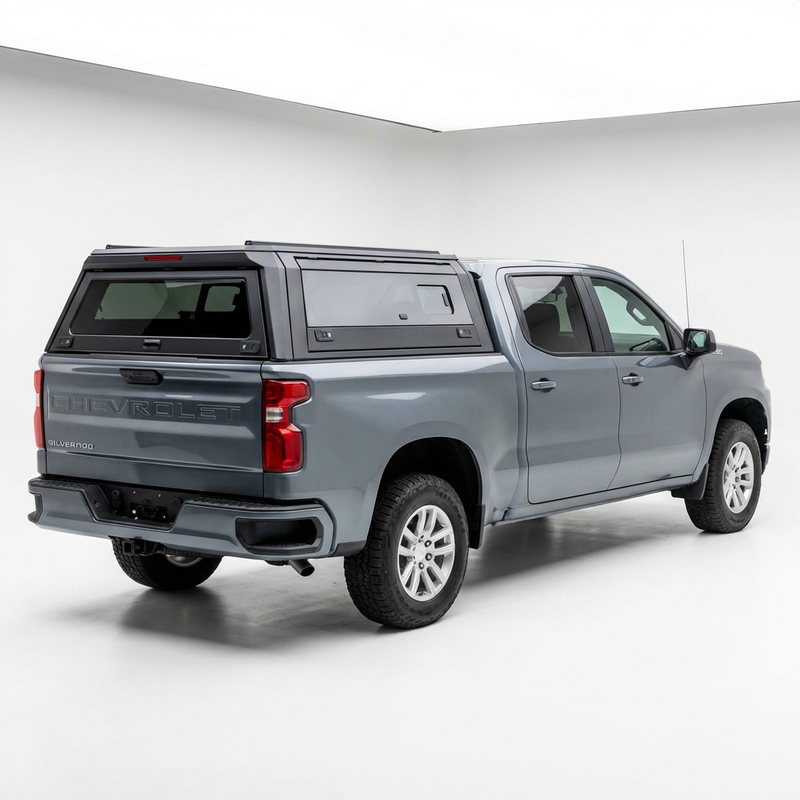 GMC Sierra & Silverado 1500 2007-2018 6.5ft | TKMAUTO Aluminum Truck Bed Cap Side Windows