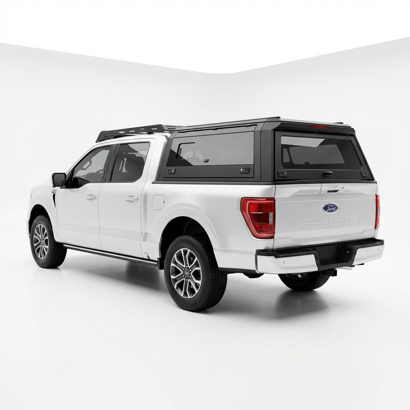 Ford F-150 2015-2026 Aluminum Truck Bed Cap with Windows 6.5ft | TKMAUTO
