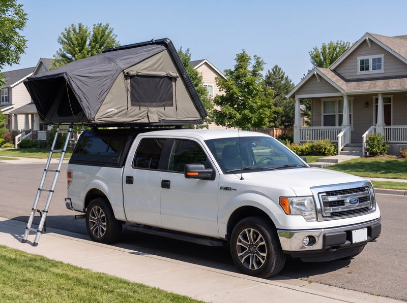 2004-14 Ford F-150 5.5 ft Bed Aluminum Camper Shell with Sliding Windows | Truck Bed Cap & Bed Topper