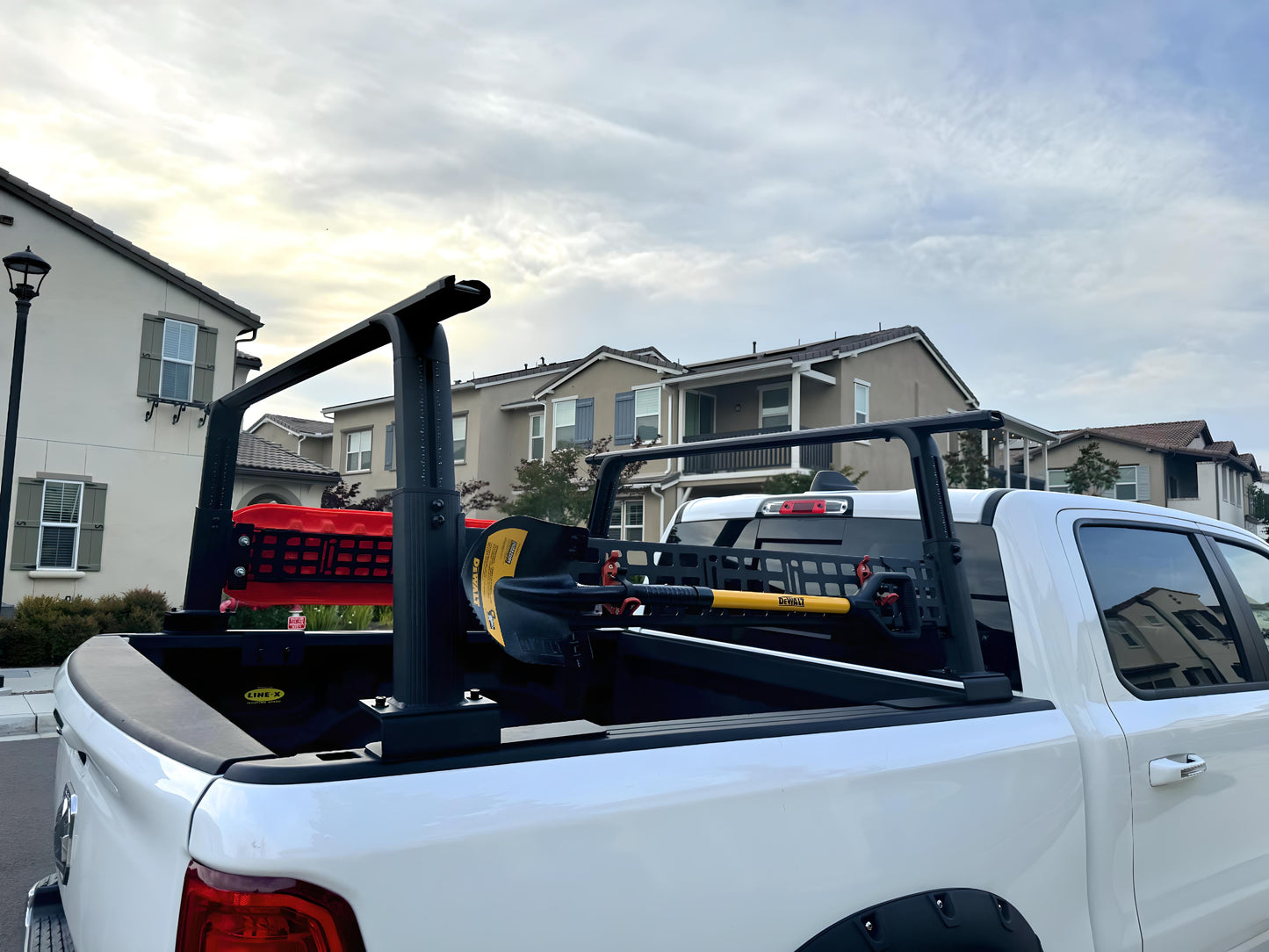 Adjustable Height 18-27 inches Black Truck Bed Rack Cross Bar with Side Panels Fit Full-Size and Mid-Size Trucks