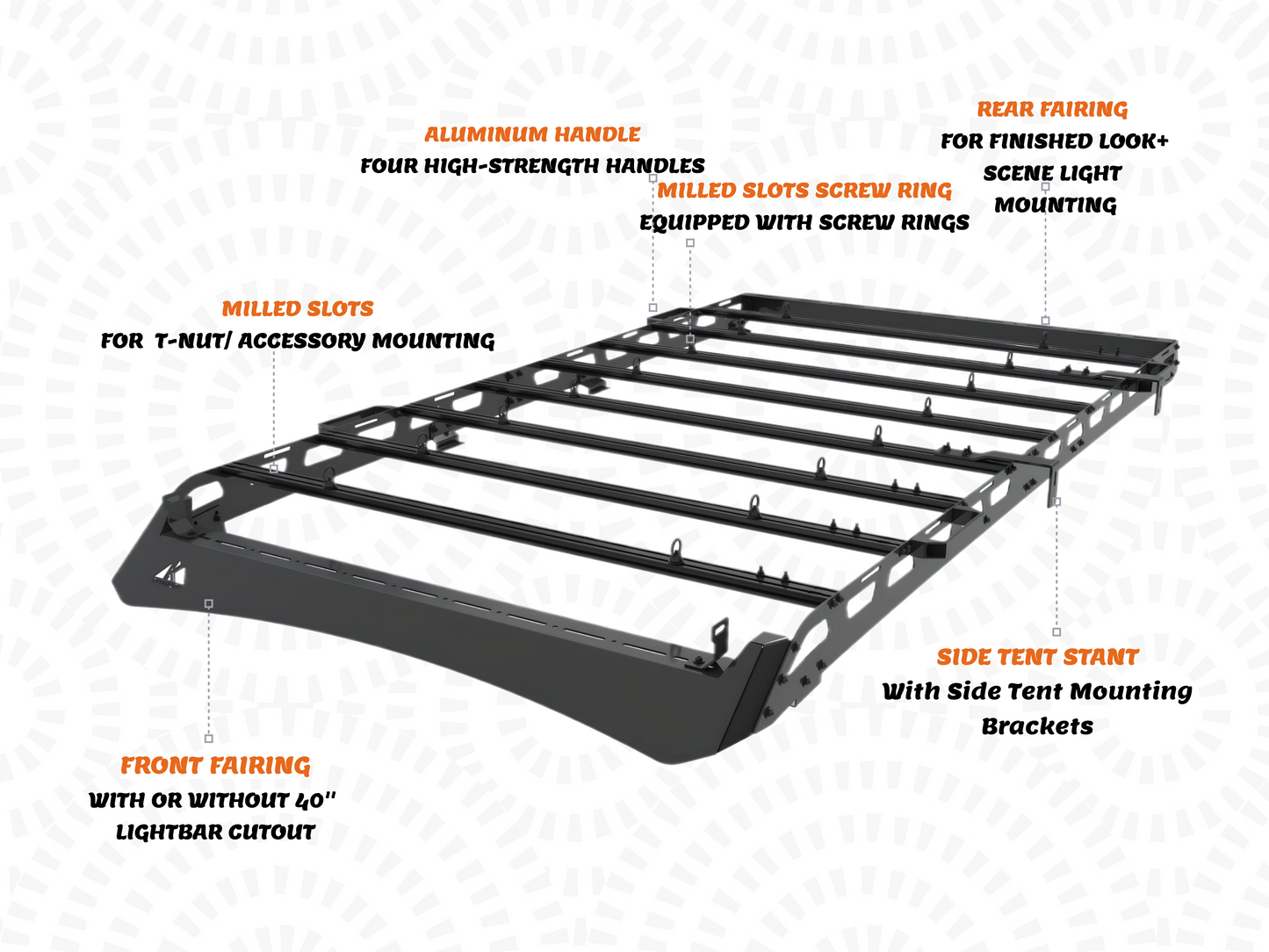 TKMAUTO Black Roof Rack Cargo Storage Compatible with 2010-2023 4Runner (Full Size)