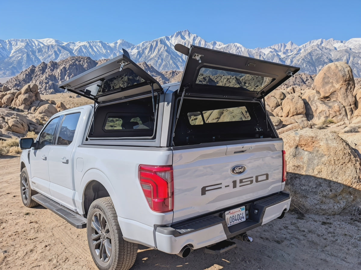 2015-26 Ford F-150 5.5 ft Bed Aluminum Camper Shell with Sliding Windows | Truck Bed Cap & Bed Topper